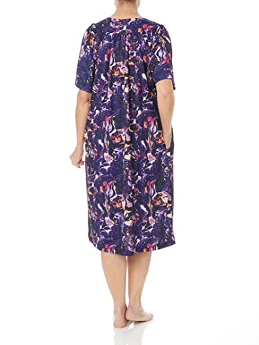 Image of AmeriMark Casual Women's Patio Muumuu House Dress Loose Comfortable Short Sleeve Sun Dress Lounger Gown Sleepwear for Ladies