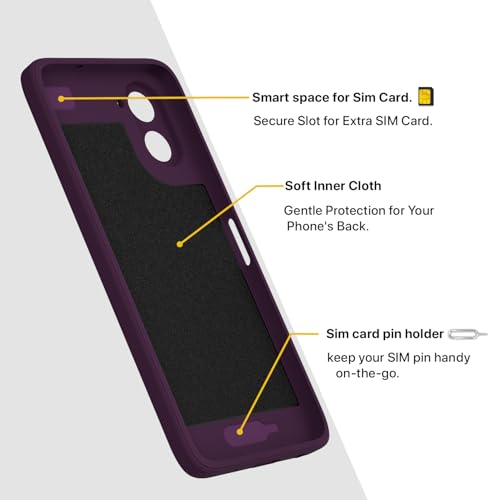 Image of Pikkme Back Cover for Redmi A7 Soft Matte Silicone Mag-Safe Design (Mag-Safe Not Support) Camera Protection | Slim Fit Bumper Cover (Purple)