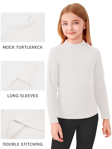 Dreammonkey Girls Mock Turtleneck Long Sleeve Shirt Basic Base Layer Casual Tee Tops for Toddler Kids 2T-13Y3