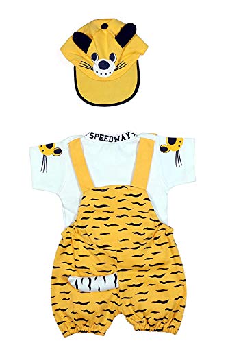 Image of Baby Boy's And Baby Girl's Dungaree Set /Romper Set with T-Shirt And Cap