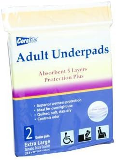 DollarItemDirect Cora Lite Adult Under Pads ، X-Large ، Pack of 2