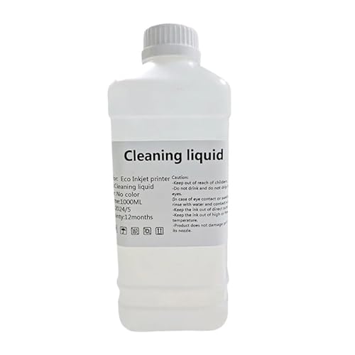 1000ML Eco-Solvent Printhead Cleaning Solution, Universal Flushing Liquid - Compatible with Epson DX5 DX7 TX800 XP600 5113 I3200 Inkjet Printer Head Cleaner