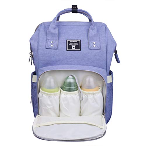 Diaper Bag Backpack,Multifunction Travel Nappy Bag Large Baby Bag,Blue-Purple
