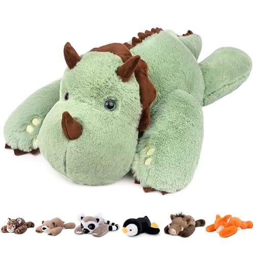 Image of Niuniu Daddy Weighted Dinosaur Stuffed Animal for Kids & Adults, 20 Inch 3.3lb Large Plush Toy with Soft Fur, Weighted Plushies Pillow for Sensory Calm, Huggable Gift for Everyday Comfort