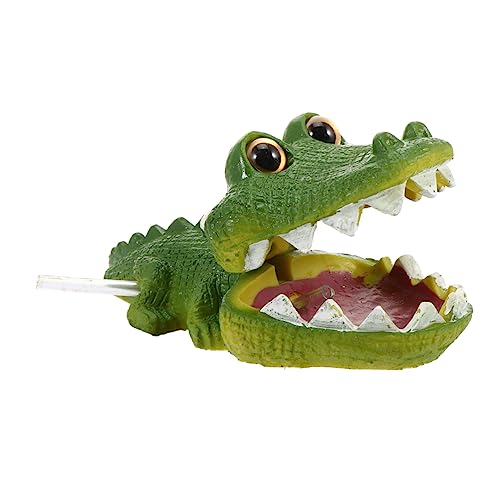 BUGUUYO 水槽のワニの装飾品 sink ゲイター ゲーター クロックス gator 淡水の装飾 人工的な 水族館の空気ポンプ 太陽 バス 水族館の装飾 樹脂ワニの装飾 水槽の装飾 Green
