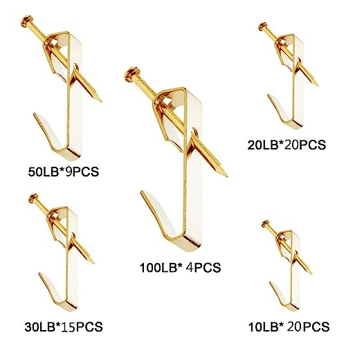 Image of 136 PCS Heavy Duty Wall Hanger Hanging Photo Wall Hardware Kits Picture Hanging Frame Hooks Metal