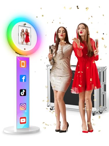 Portable Photo Booth with 22 RGB Ring Light Printer Ready Flight Case