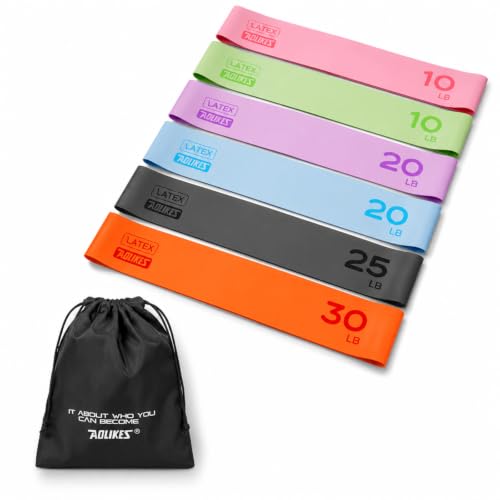 Resistance Exercise Bands Set Loop Exercise Bands for Workout Stretching Yoga Pilates Stretch Bands Includes Carry Bag Set of 6