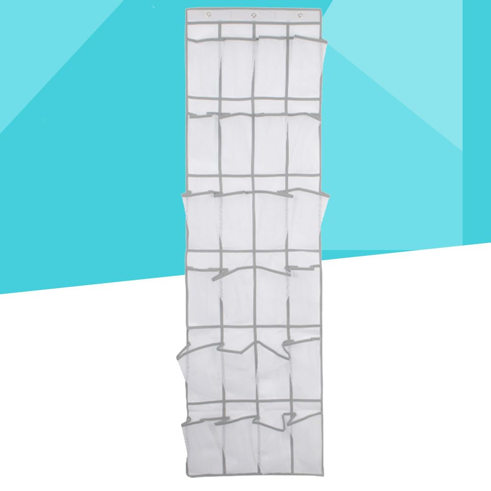 GATHINESS Over-the-door Hanging Shoe Organizer with 24 Breathable Mesh Pockets, White Color, Space-saving Closet Storage for Shoes And Accessories 2