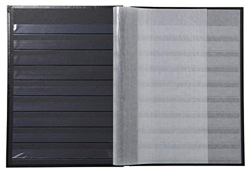 Exacompta 26153E Premium Briefmarken-Sammel-Album Classic mit 48 schwarzen Seiten Einsteckbuch aus Halbleder für Ihr Hobby Briefmarkenalbum rot