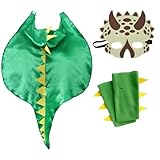 HTGWCG Disfraz de capa de dinosaurio para niños, capa de disfraz de carnaval de cosplay para niños con máscara, dinosaurio para juegos de rol, fiesta temática de Halloween, fiesta de cumpleaños