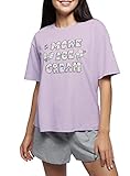 Maravilloso pijama de camiseta y pantalón corto en tejido de 100% algodón que deja que la piel respire