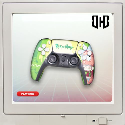 Image of Riccky Mortty Custom PS-5 Controller Wireless compatible with Play-Station 5 Console by BCB Controllers | Proudly Customized in USA with Permanent HYDRO-DIP Printing (NOT JUST A SKIN) (MODDED)