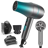 【Ajustes Personalizados】Nuestros secador de pelo profesional tienen tres ajustes de calor y dos de velocidad y un botón de aire frío de un solo toque, conserva el equilibrio de la humedad en su cabello para garantizar un cabello suave y brillante.