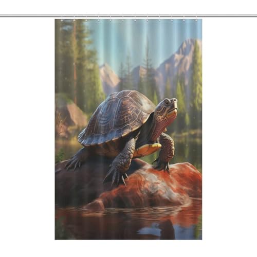 Rideau de douche tortue de mer imperméable lavable avec crochets