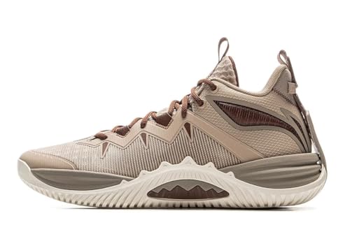LI-NING BAD5 Storm 2025 Men's Basketball Shoes Lightweight High Rebound Basketball Outdoor Sneaker Light Taupe US 8.5