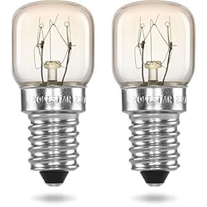 Poppstar Ovenlamp E14 15W Hittebestendig tot 300 Graden (2700K warm wit, 85lm) 2x T22 Ovenlampen voor Oven, Grilloven, Sauna, Zoutlamp, Microgolfoven