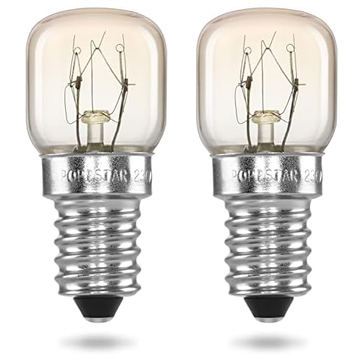 POPPSTAR Backofenlampe E14 15W hitzebeständig bis 300 Grad (2700K warmweiß, 85lm, T22), 2er-Pack