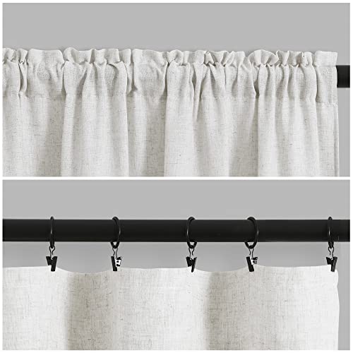 120 Inches Long Semi Sheer Linen Curtain Panels Farmhouse Extra Long Window Curtains For Large Windows Living Room Light Filtering Country Rustic Patio Garden Windows 38X120 Inch Length 10 Ft Tall #TOP1