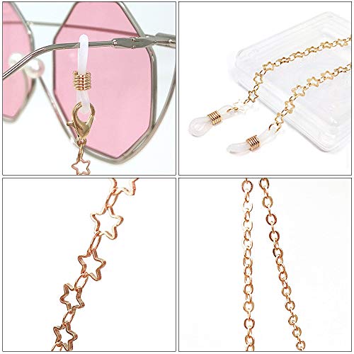 TERAISE Eyeglass Chain for Women/Ladies Retro Fashion Metal Carved Sunglasses Cords Strap Adjustable with Clean Cloth3