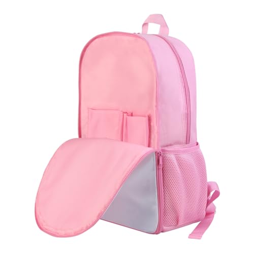 4PCS 16 inch Heat Transfer Sublimation Blank Backpack DIY Custom Children Plain School Bag Students Bagpack for Printing Drawing(Pink)3