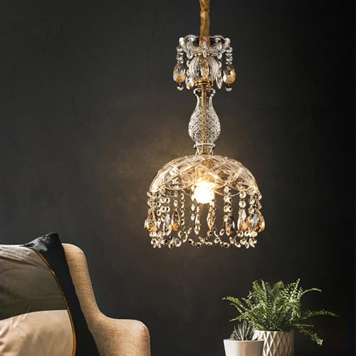 Hlixzoy 23cm,Luxury Small Pendant Light for Bedroom Bedside, Home Decorative