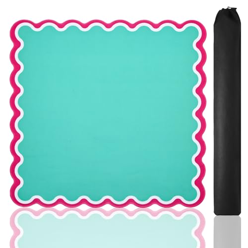 TIASUSAN Green Mahjong Mat (31.5” x 31.5”) with Black Carrying Bag, Anti-Slip, Noise-Reducing Mahjong Mat for Table, Board Games, Dominoes, and Card Games