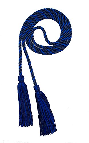 Image of Graduation Honor Cord - Navy /Royal - Every School Color Available - Made in USA