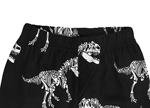 Amzbarley Conjuntos de pijama de mangas compridas de dinossauro para meninos pequenos Pijamas para c