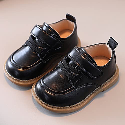 Toddler Boys Closed Toe Leather Shoes Lace-Up First Walking Non-Slip Sneakers Low Heel Trendy Casual Comfort Shoes2