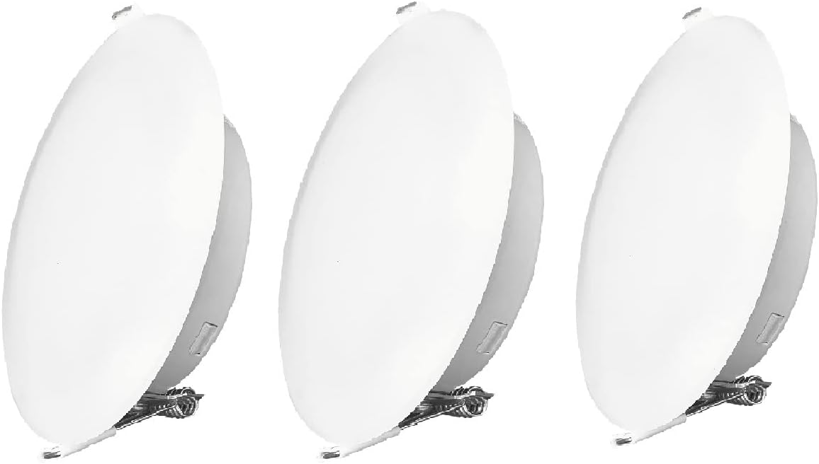 4.5″ RV Interior Lighting, Recessed Mount LED Ceiling Dome Light, 12V Puck Light for Camper Van, Trailer, Motorhome, Glass-Look Cover Warm White (Pack 3)