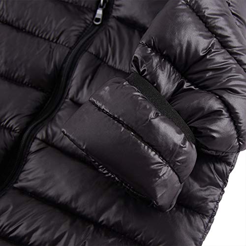 Baby Boys & Girls Down Alternative Winter Warm Hoodie Jacket Coats Cute Black Padded Light Puffer Jacket Coat for Snow Rain or Cold Weather 2-3 Years Old