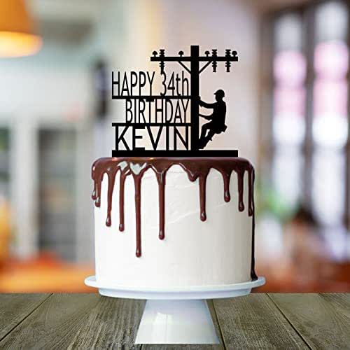 Lineman Cake Topper, Electrical Worker, Climber, Grooms