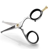CLASSY: hemos diseñado estas exquisitas tijeras de aseo no solo por su funcionalidad sino también por su aspecto elegante. Los pasadores de latón dorado sobre el cuerpo de acero inoxidable con acabado mate son un ajuste perfecto para su estilo elegante.