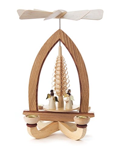 1-tier German Christmas Pyramid - German Christmas Angels - 28cm / 11 inch - Dregeno Seiffen