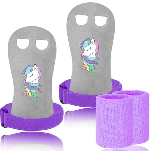 FINGER TEN Set di polsini per ginnastica, per ragazze, giovani, bambini, con impugnature per bar, protezione per il palmo, supporto per il polso, per kettlebell, sport, tennis, allenamento, yoga,