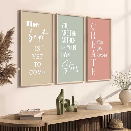 Image of kotart - Motivational Wall Decor Paintings| Painting for wall Hanging | Quotes Wall Decor Paintings | Motivational Quotes Poster With Frame | Wall Hanging Painting For Office Living Room Bedroom Set of 3 (13x25 inch, E)