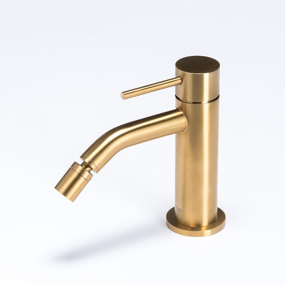 Tevere rubinetto miscelatore per bidet in acciaio inox 316L oro Made in Italy T44274G