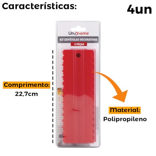 KIT 4 ESPÁTULAS DECORATIVAS PLÁSTICAS PARA CONFEITARIA