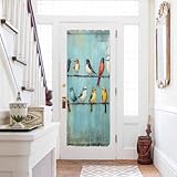 Shine-Home Colorful Oil Painting French Sidelight Front Door Curtain for Door Window, Long Side...