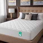 Sunshine Comforts Mattress Protector King, Premium Quilted Ultra-Soft King Size Mattress Protector, Ultimate Comfort, Breathable, Hypoallergenic, Noiseless, EasyCare,White