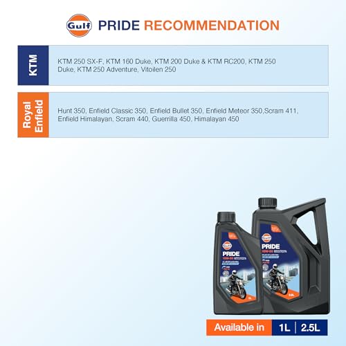 Image of Gulf Pride 4T Ultra Plus 15W50 2 Wheeler Bike High Performance Synthetic Technology Engine Oil [2.5 L]