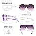 FEISEDY Square Flat Top Shield Sunglasses One Piece Frameless Stylish Women Men UV400 B2765 (Crystal Violet, 73)
