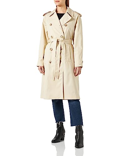 Tommy Hilfiger Damen Mantel 1985 Cotton Blend Trench Trenchcoat, Beige...