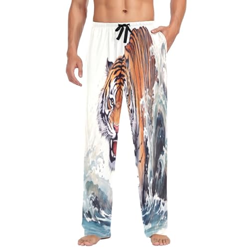 Pantalon de pyjama pour homme fini les bas serrés avec ce vêtement de nuit à cordon réglable M