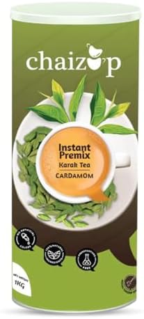 Chaizup Instant Cardamom Premix Tea - Karak Ready To Drink Chai With And Low Sugar | Elaichi Flavor Tea| Can Of 1 Kg