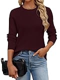UEAL Ladies Old Money Style Lightweight Cable Knit Pullover Fall Sweaters for Women Small Solid Purple