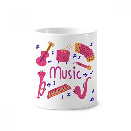 Guitare instrument de musique sur tasse blanche en céramique de 350ml pour stylo ou brosse à dents