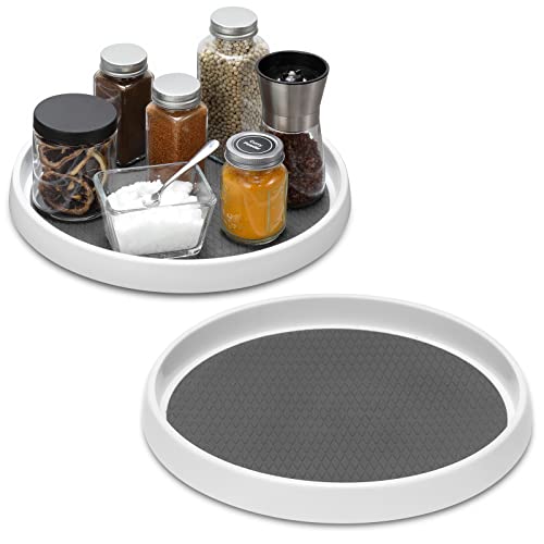 2 Set, 10 Inch Non-Skid Lazy Susan Organizers - Turntable Rack for Cabinet, Pantry Organization and Storage, Kitchen, Fridge, Bathroom Makeup Vanity Countertop, Under Sink Organizing, Spice Rack by LANDNEOO - Image 8