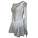 JRUIA Professional Girls' Figure Skating Competition Dress Women's Ice Skating Costumes Gradient Rhythmic Gymnastics Leotard,White,L